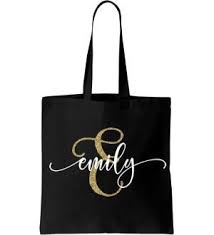 Canvas Tote Bag With Name Initial Personalized Brides Initial Tote Bags Personalized Canvas Tote Personalized Tote Bags