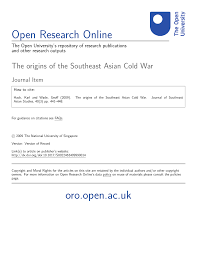 Ari irwansyah*arum cahaya utami*endang afriani*heri. Pdf The Origins Of The Southeast Asian Cold War