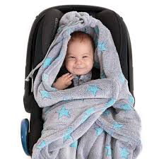 Die rückseite der decke ist einfarbig in grau gehalten. Fleece Einschlagdecke Sterne Grau Turkis 34 99