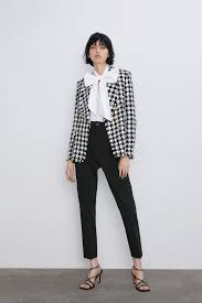 Black And White Houndstooth Blazer Womens Pin En Wear2shine Jackets