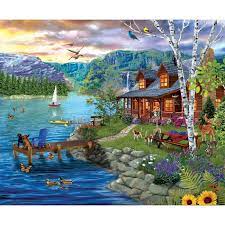 Puzzle Xxl Pieces Peaceful Summer Sunsout 31559 1000 Pieces Jigsaw Puzzles Cottages And Chalets Jigsaw Puzzle