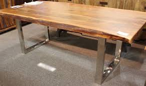 84 L Dining Table Acacia Solid Wood Plank Slab Steel Legs Beautiful Hand Made Slab Dining Tables Dining Table Legs Table