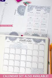 2019 Yearly Calendar Printable Mandala Bullet Journal Etsy Start The Year Organized By Using Bullet Journal Calendar Printables Monthly Calendar Printable