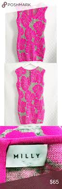 Milly Sweater Knit Pink Palm Dress Sz S M No Size Label