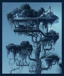 Alexey Testov Biuzer Twitter Pixel Art Design Pixel Art Background Tree House Drawing