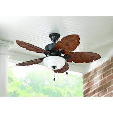 This indoor/outdoor ceiling fan with light features ceiling fan finish, and beautiful leaf design blades. Home Decorators Collection Palm Cove 44 In Led Indoor Outdoor Natural Iron Ceiling Fan With Light Kit 51544 The Home Depot