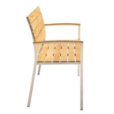 Amazon De Design Gartenbank Edelstahl Teak Outliv Pamplona 3 Sitzer Bank 150cm Sitzbank Garten Teak Outdoor Chairs Furniture