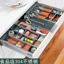 Silverware organizers and silverware holders keep all of your day to day cutlery handy, and dividers can help keep zones of larger and smaller kitchen accessories handy. 304 Stainless Steel Kitchen Drawer Storage Partition Bowl Chopstick Storage Box Kitchenware Knife Fork Cabinet Rack Kitchen Cabinet Parts Accessories Aliexpress