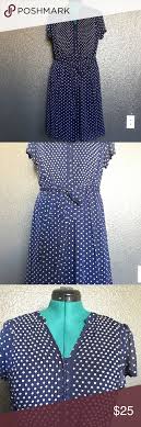Dress Barn Navy Polka Dot Dress Establish 1962 Dress Dress Barn Blue And Beige Polka Do Dress Barn Dresses Polka Dot Dress Shopping Womens Dresses
