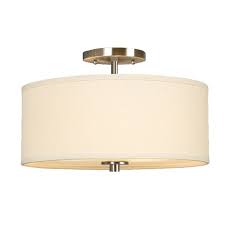 Shop Galaxy Ansley 14 In W Ivory White Fabric Semi Flush Mount Light At Lowes Com Semi Flush Ceiling Lights Flush Ceiling Lights Flush Mount Lighting