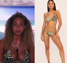Maura is not happy that francesca. Love Island Season 5 Episode 41 Amber S Green Leopard Print Bikini Shop Your Tv