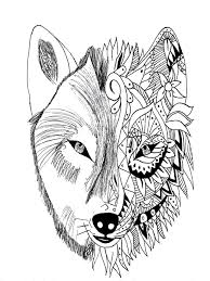 Fantasy coloring pages for adults. Tattoo Wolf Krissy Tattoos Adult Coloring Pages