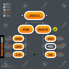 Modern Organization Chart Template In Flat Style On Gray Background