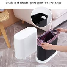 Every kitchen needs a designated container for waste. Oval Press Typed Trash Can With Lid White Garbage Bin Wih Dual Compartment For Kitchen Bedroom Narrow Living Room Bathroom Office Dual Trash And Recycle Can Home Trash Recycling