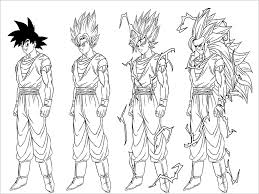 Coloring sheet goku kamehameha coloring pages. Transformation From Songoku To Songoku Super Saiyan 3 Coloring Page Coloringbay