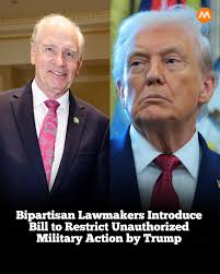 A bipartisan group of lawmakers introduced legislation aimed at restricting  any unauthorized military action by President Donald Trump amid debate over  his comments about acquiring Greenland. Rep. Bill Keating of Massachusetts  led