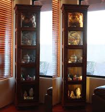 Led Ribbon Lighting For A Curio Cabinet Display Cabinet Lighting Glass Curio Cabinets Curio Cabinet