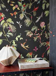 Wallpaper With Birds And Flowers For Walls Wallpaper Birds Of Paradise Designed For Living Home Wallpaper Tropical Print Wallpaper Tropical Wallpaper