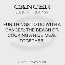 The elements of trigons include watery, airy, earthy and fiery. Cancer Fact Fun Things To Do With A Cancer The Beach Or Cooking A Nice Meal Together