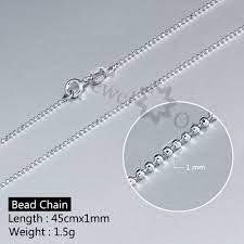 Beads Chain 925 Sterling Silver Necklaces For Women 45cm 50cm Necklaces Pendants Jewelora Ne101887 Silver Necklaces Womens Necklaces Pendant Necklace