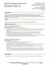 Model of resume in english free. English Language Instructor Resume Samples Qwikresume