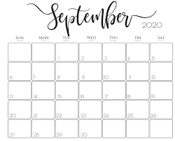 Cute September 2020 Calendar Desktop Wallpaper Printable Calendar