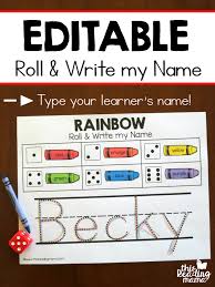 Editable Rainbow Roll Write My Name This Reading Mama Kindergarten Names Kindergarten Name Activities Preschool Names