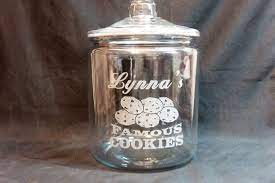 Custom Personalized Cookie Jar Large Gift Glass Personalized Cookie Jar Glass Etching Gifts Glass Gifts