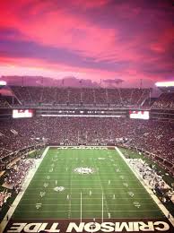 beautiful sunset over bryant denny stadium for the bama vs