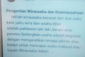 Wirausaha berasal dari dua suku kata, wira dan usaha. Istilah Wirausaha Berasal Dari Dua Suku Kata Yaitu Brainly Co Id