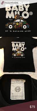 Wash colors separately machine wash at 40c or less A Bathing Ape Vintage Baby Milo Black Tshirt Vintage Baby A Bathing Ape Black Tshirt