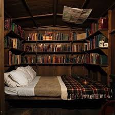 Click The Picture And Check Out My Ebooks Library Sleeping Bookshelf Hideaway In A Nyc Rooftop Hideaway A Href Home Bed Nook Home Library