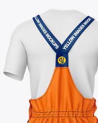 Download Working Summer Overalls Mockup Back View In Apparel Mockups On Yellow Images Object Mockups