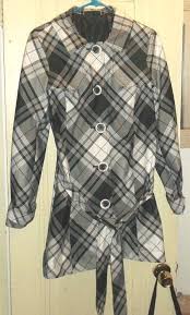 Black And White Plaid Trench Coat Liz Claiborne Axcess Black White Plaid Trench Coat Sz M Belted Button Down Fashion Clothing Shoes Accessories Womensclothing White Plaid Coat Trench Coat