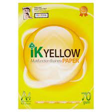 Ik yellow is a multifunction business paper, widely available in complete sizes and grammages. Ik Yellow A4 Multifunction Business Paper 70gsm 450 Sheets Tesco Groceries