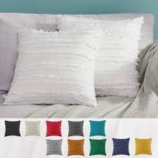 Navy pillow cover, navy and green decor, 20 inch pillow, trendy toss pillows, living room styling, sofa cushion covers, geometric pillow. Gigizaza Decor Throw Couch Pillow Covers 18x18 Cotton White Sofa Pillows Square Sofa Cushion Covers Linen White 18x18inch 2pcs Buy Online In El Salvador At Elsalvador Desertcart Com Productid 129841697