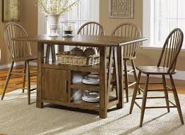 Accompanying upholstered bar stool's bent slat back design and cushioned upholstered. Farmhouse Counter Height Table Set Casual Dining Table Set