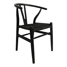 Unfinished wood mission dining chair (set of 2). Aiden Black Wishbone Dining Chair With Black Woven Seat Winnoby