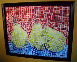 How To Make Paper Mosaic Pears Paper Mosaic Mosaic Art Projects Mosaic Art