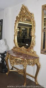 French Louis Xv Gilt Console Table Mirror Set Rococo Mirrored Console Table Mirrored Sofa Table Console Table