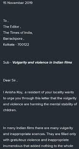 Send us your thoughts and feedback as a letter to the editor. Letter To Editor About Vulgarity Of Films Brainly In
