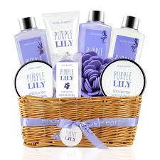 Check spelling or type a new query. Amazon Com Bath Spa Gift Basket For Women Body Earth 9 Pcs Bath And Body Set With Purple Lily Scent Include Bubble Bath Shower Gel Milk Body Lotion Butter