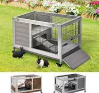 Cheap wholesale rabbit cages Factory Sale Indoor Rabbit Hutch on Wheels 35.5