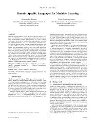 Pdf Domain Specific Languages For Machine Learning