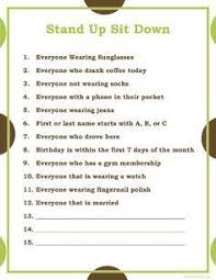 Printable Stand Up Sit Down Baby Shower Game Baby Shower Fun Baby Shower Planning Baby Shower Games