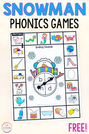 Free esl fun games for teaching, printable board games,ppt games, card games, interactive games, hangman, jeopardy, snakes and ladders and game templates. Snowman Theme Phonics Board Games