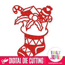 Download Christmas Stocking With Gifts Totallyjamie Svg Cut Files Graphic Sets Clip Arts