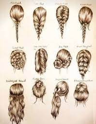 Braid Variations Fashion Hair Drawing Illustration Style Inspiration Braid Type Long Pictorial Guide Hair Styles Hair Beauty Long Hair Styles