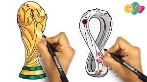 رسم سهل جدا للمبتدئين || تعلم كيف ترسم كأس العالم و طريقة رسم شعار كأس  العالم قطر 2022 | رسومات سهله - YouTube