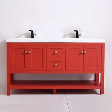 The thick stone top beautifully complements the sharp, clean lines of the cabinet. Red Bathroom Vanities You Ll Love In 2021 Wayfair